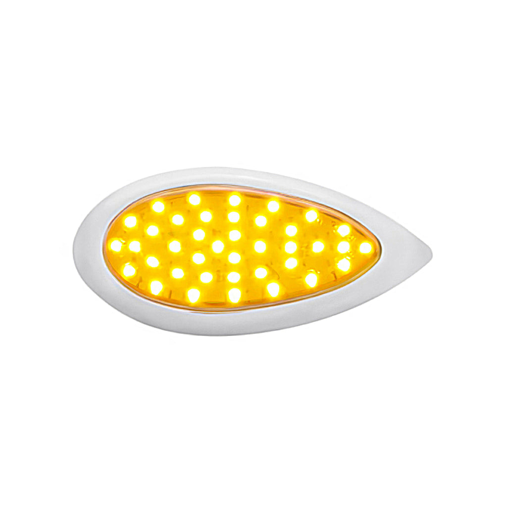 39 LED "Teardrop" Turn Signal Light With Bezel - Amber LEDs (Amber or Clear Lens)