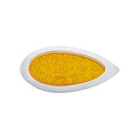 39 LED "Teardrop" Turn Signal Light With Bezel - Amber LEDs (Amber or Clear Lens)