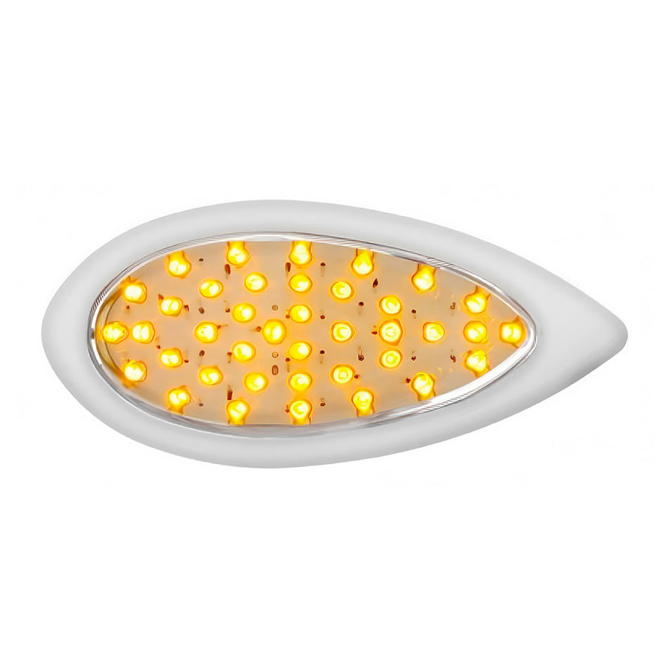 39 LED "Teardrop" Turn Signal Light With Bezel - Amber LEDs (Amber or Clear Lens)