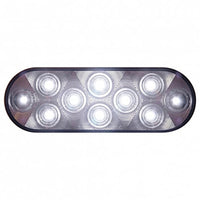 10 LED 6" Oval Auxiliary/Utility Light - White LEDs (Clear Lens)
