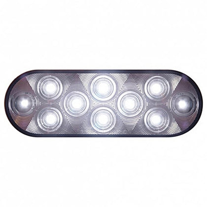 10 LED 6" Oval Auxiliary/Utility Light - White LEDs (Clear Lens)