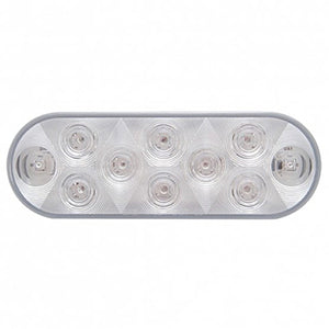 10 LED 6" Oval Auxiliary/Utility Light - White LEDs (Clear Lens)
