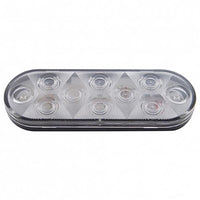 10 LED 6" Oval Auxiliary/Utility Light - White LEDs (Clear Lens)