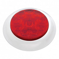 10 LED 4" Round Stop, Turn & Tail Light With Bezel - Red LEDs (Red Lens)
