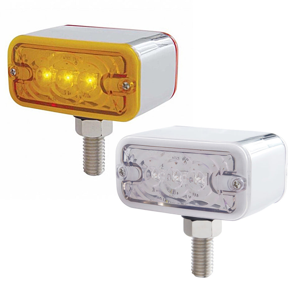 6 LED Double Face Light - T-Mount - Amber & Red LEDs (Amber & Red or Clear Lens)