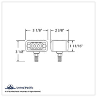 6 LED Double Face Light - T-Mount - Amber & Red LEDs (Amber & Red or Clear Lens)
