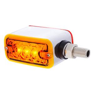 6 LED Single Function Double Face Light - Horizontal Mount - Amber & Red LEDs (Amber & Red or Clear Lens)