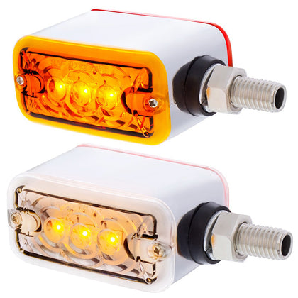 6 LED Single Function Double Face Light - Horizontal Mount - Amber & Red LEDs (Amber & Red or Clear Lens)