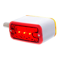 6 LED Single Function Double Face Light - Horizontal Mount - Amber & Red LEDs (Amber & Red or Clear Lens)
