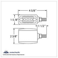6 LED Single Function Double Face Light - Horizontal Mount - Amber & Red LEDs (Amber & Red or Clear Lens)