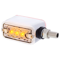 6 LED Single Function Double Face Light - Horizontal Mount - Amber & Red LEDs (Amber & Red or Clear Lens)