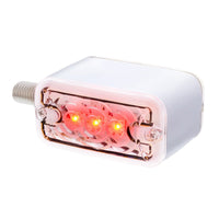 6 LED Single Function Double Face Light - Horizontal Mount - Amber & Red LEDs (Amber & Red or Clear Lens)