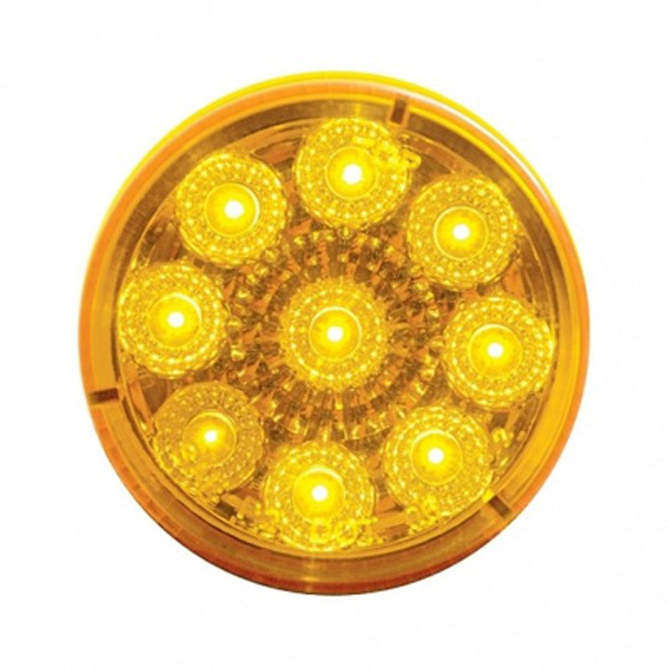 9 LED 2" Round Reflector Clearance/Marker Light - Amber or Red LEDs (Amber, Red or Clear Lens)