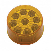 9 LED 2" Round Reflector Clearance/Marker Light - Amber or Red LEDs (Amber, Red or Clear Lens)