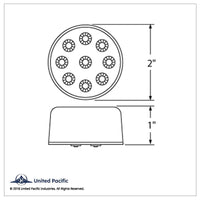 9 LED 2" Round Reflector Clearance/Marker Light - Amber or Red LEDs (Amber, Red or Clear Lens)