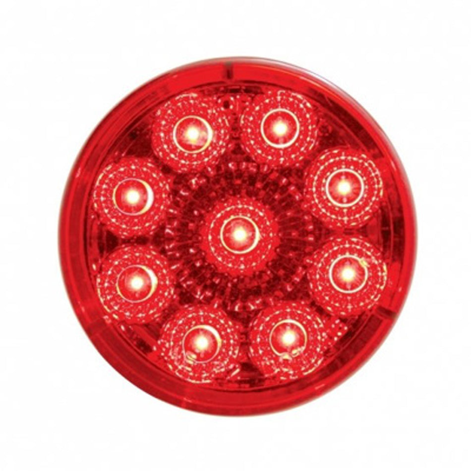 9 LED 2" Round Reflector Clearance/Marker Light - Amber or Red LEDs (Amber, Red or Clear Lens)