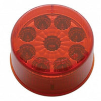 9 LED 2" Round Reflector Clearance/Marker Light - Amber or Red LEDs (Amber, Red or Clear Lens)