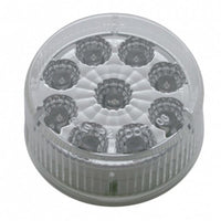 9 LED 2" Round Reflector Clearance/Marker Light - Amber or Red LEDs (Amber, Red or Clear Lens)