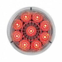9 LED 2" Round Reflector Clearance/Marker Light - Amber or Red LEDs (Amber, Red or Clear Lens)