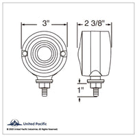 15 LED 3" Single Face Light - Amber or Red LEDs (Amber, Red or Clear Lens)