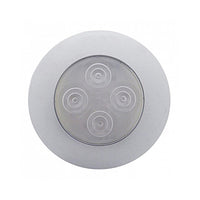 4 LED 1-3/4" Dome Light 3" Round Bezel - White LEDs (Clear Lens)
