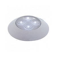 4 LED 1-3/4" Dome Light 3" Round Bezel - White LEDs (Clear Lens)