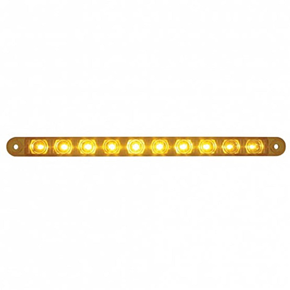 10 LED 9" Turn Signal Light Bar - Amber or Red LEDs (Amber, Red or Clear Lens)