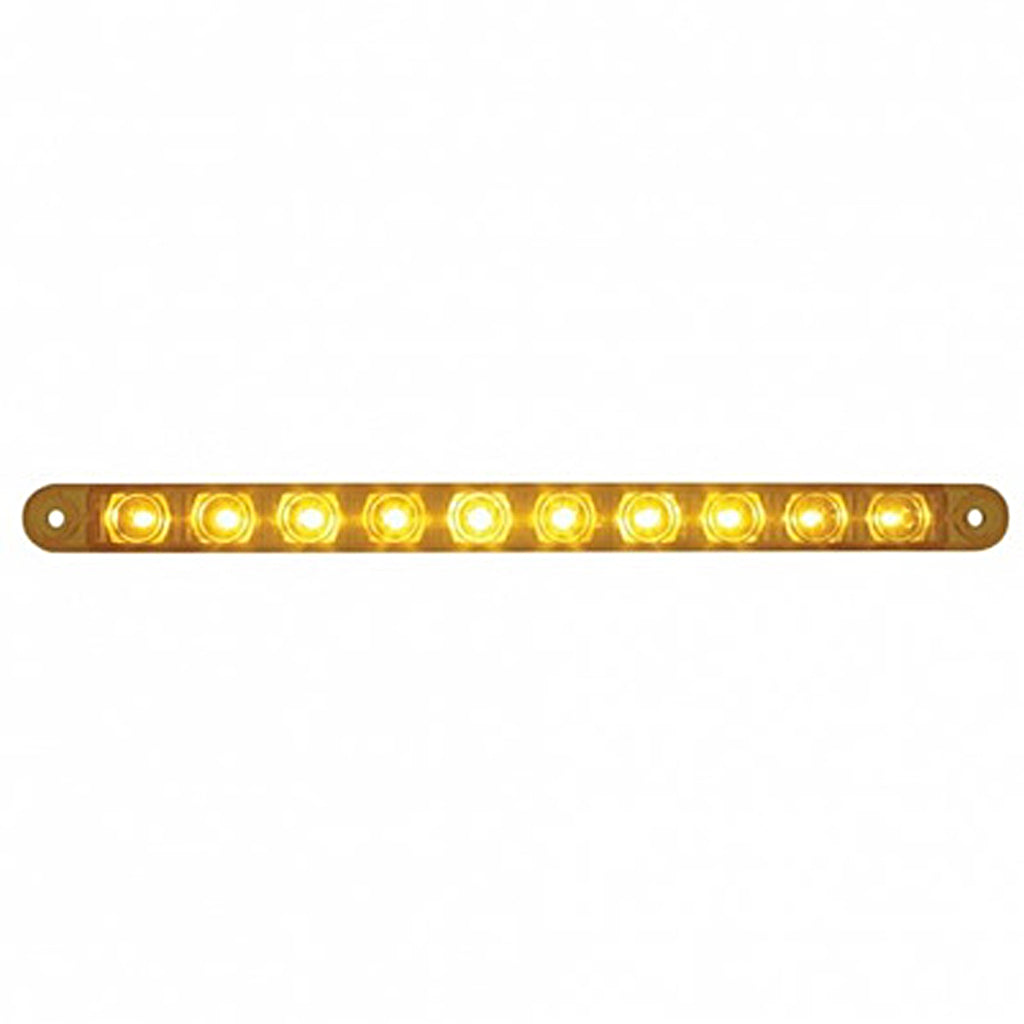 10 LED 9" Turn Signal Light Bar - Amber or Red LEDs (Amber, Red or Clear Lens)