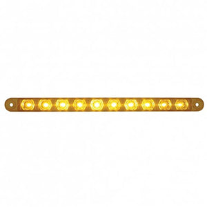 10 LED 9" Turn Signal Light Bar - Amber or Red LEDs (Amber, Red or Clear Lens)