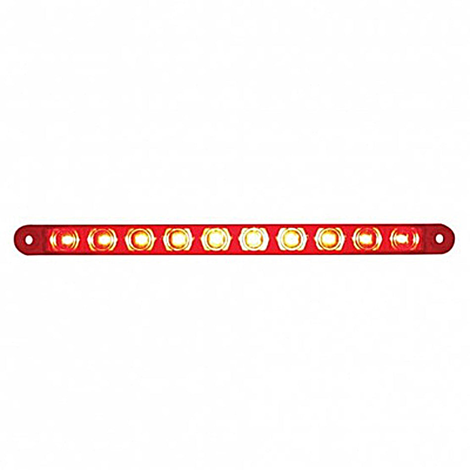 10 LED 9" Turn Signal Light Bar - Amber or Red LEDs (Amber, Red or Clear Lens)