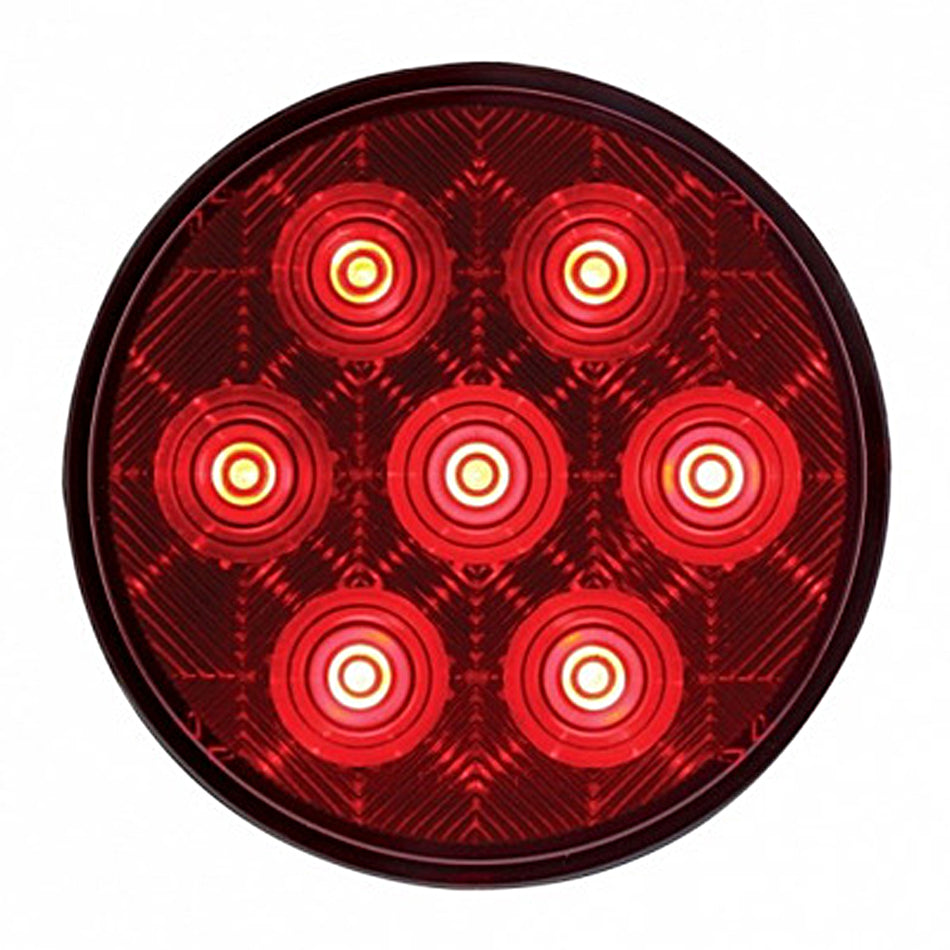 7 LED 4" Round Competition Series Stop, Turn & Tail Light - Red LEDs (Red or Clear Lens)