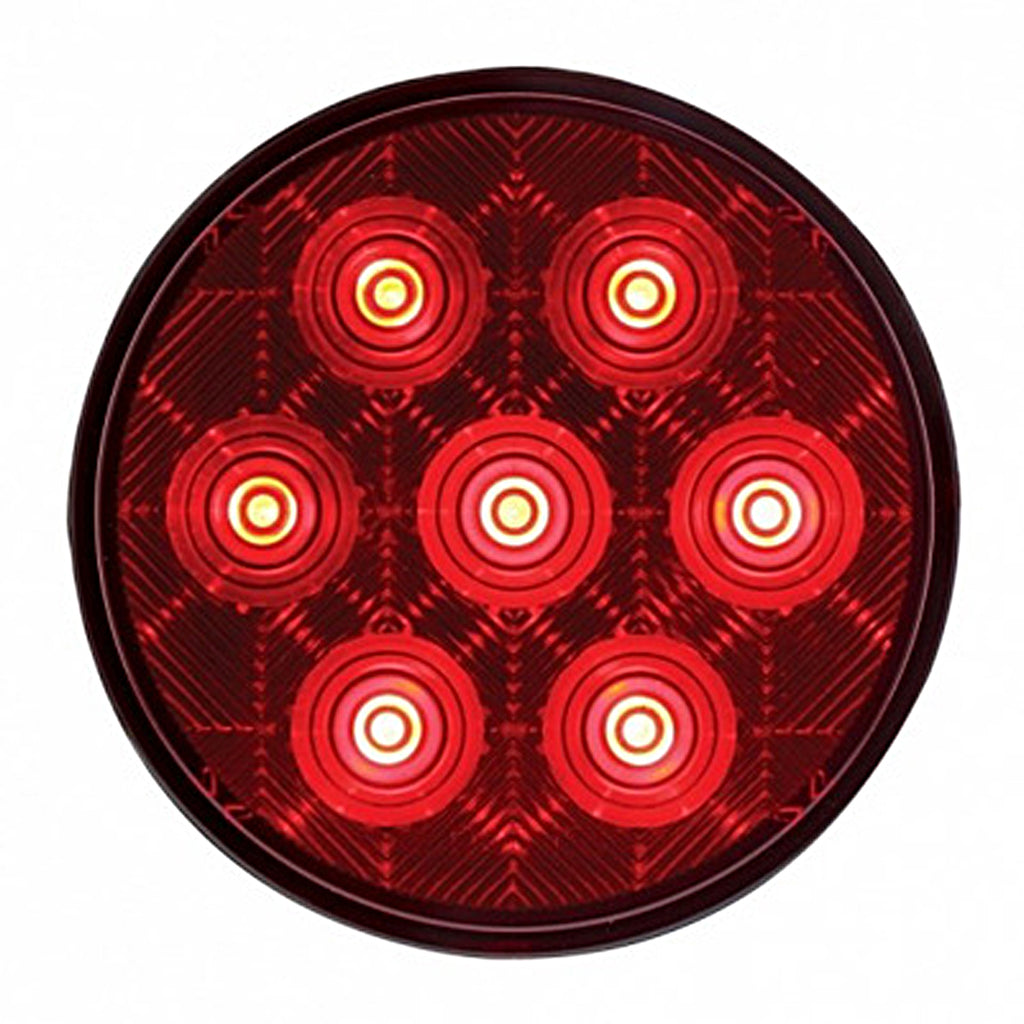 7 LED 4" Round Competition Series Stop, Turn & Tail Light - Red LEDs (Red or Clear Lens)