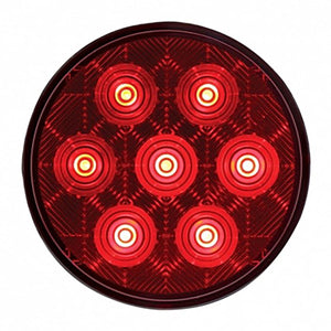 7 LED 4" Round Competition Series Stop, Turn & Tail Light - Red LEDs (Red or Clear Lens)