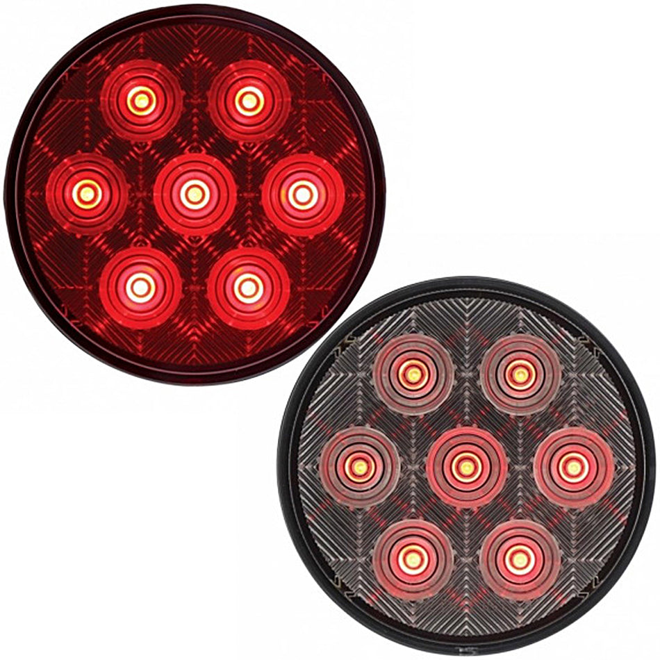 7 LED 4" Round Competition Series Stop, Turn & Tail Light - Red LEDs (Red or Clear Lens)