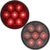 7 LED 4" Round Competition Series Stop, Turn & Tail Light - Red LEDs (Red or Clear Lens)