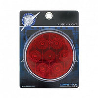7 LED 4" Round Competition Series Stop, Turn & Tail Light - Red LEDs (Red or Clear Lens)