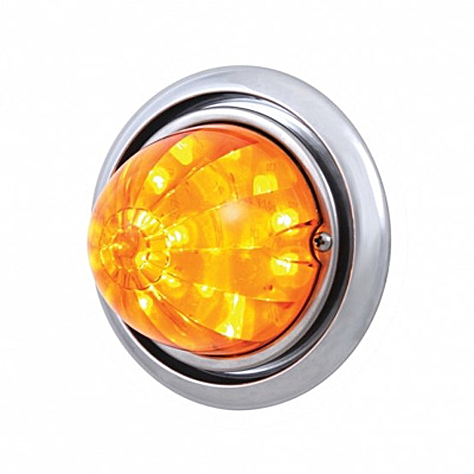 Bumper Light w 17 LED Dual Function Watermelon Light For Freightliner Columbia - Amber LEDs (Amber or Clear Lens)