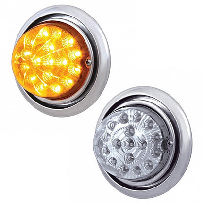 Bumper Light w 17 LED Dual Function Clear Style Reflector For Freightliner Columbia - Amber LEDs (Amber or Clear Lens)