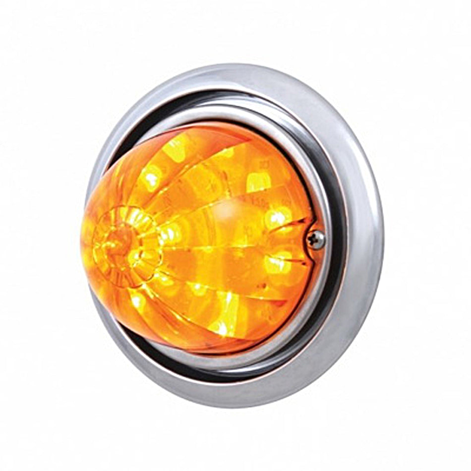 Bumper Light w 17 LED Watermelon Light For Freightliner Columbia - Amber LEDs (Amber or Clear Lens)