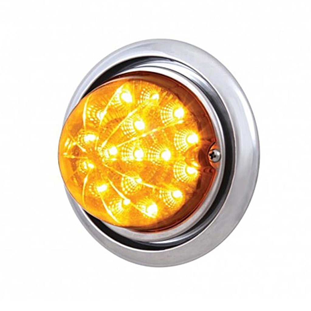 Bumper Light w 17 LED Reflector Light For Freightliner Columbia - Amber LEDs (Amber or Clear Lens)