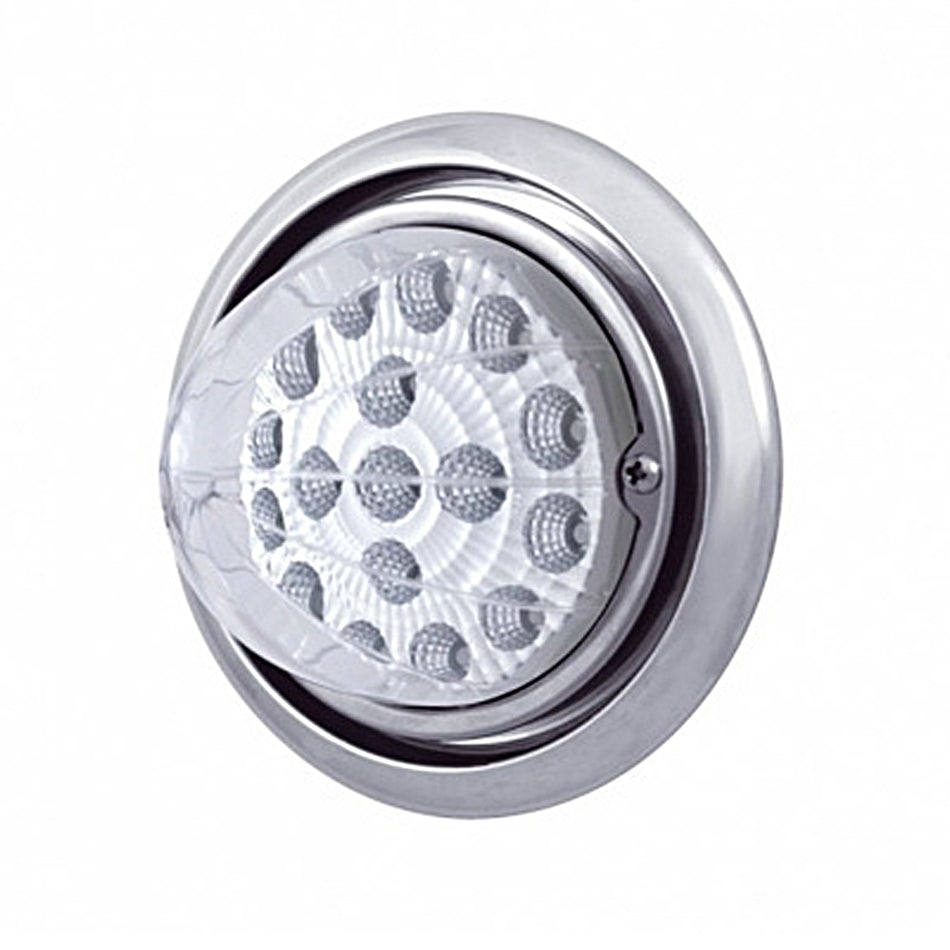 Bumper Light w 17 LED Reflector Light For Freightliner Columbia - Amber LEDs (Amber or Clear Lens)