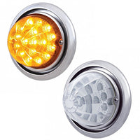 Bumper Light w 17 LED Reflector Watermelon Light For Freightliner Columbia - Amber LEDs (Amber or Clear Lens)