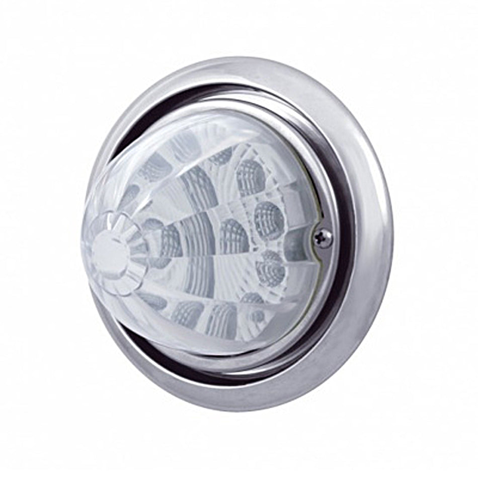 Bumper Light w 17 LED Reflector Watermelon Light For Freightliner Columbia - Amber LEDs (Amber or Clear Lens)