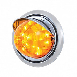 Bumper Light w 17 LED Dual Function Watermelon Light & Visor For Freightliner Columbia - Amber LEDs (Amber or Clear Lens)