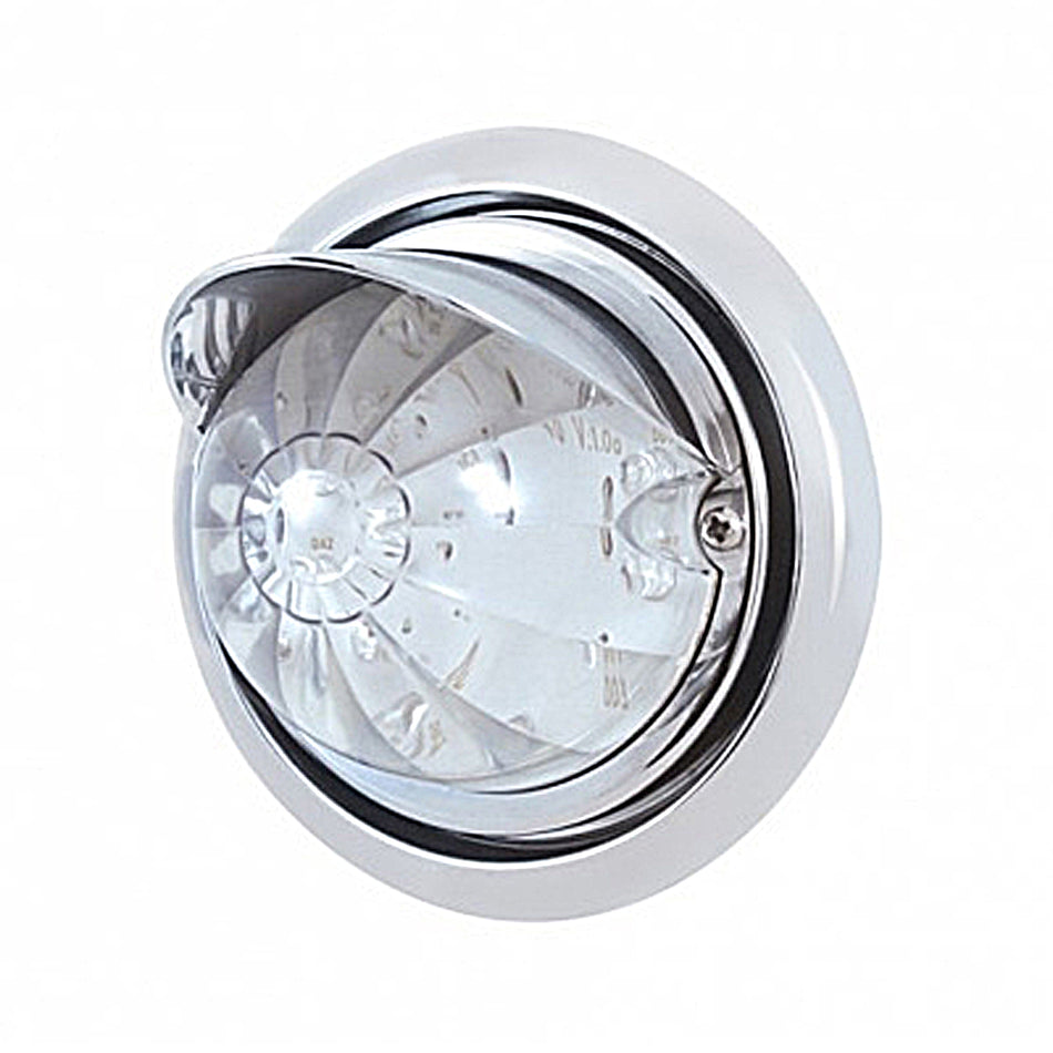 Bumper Light w 17 LED Dual Function Watermelon Light & Visor For Freightliner Columbia - Amber LEDs (Amber or Clear Lens)