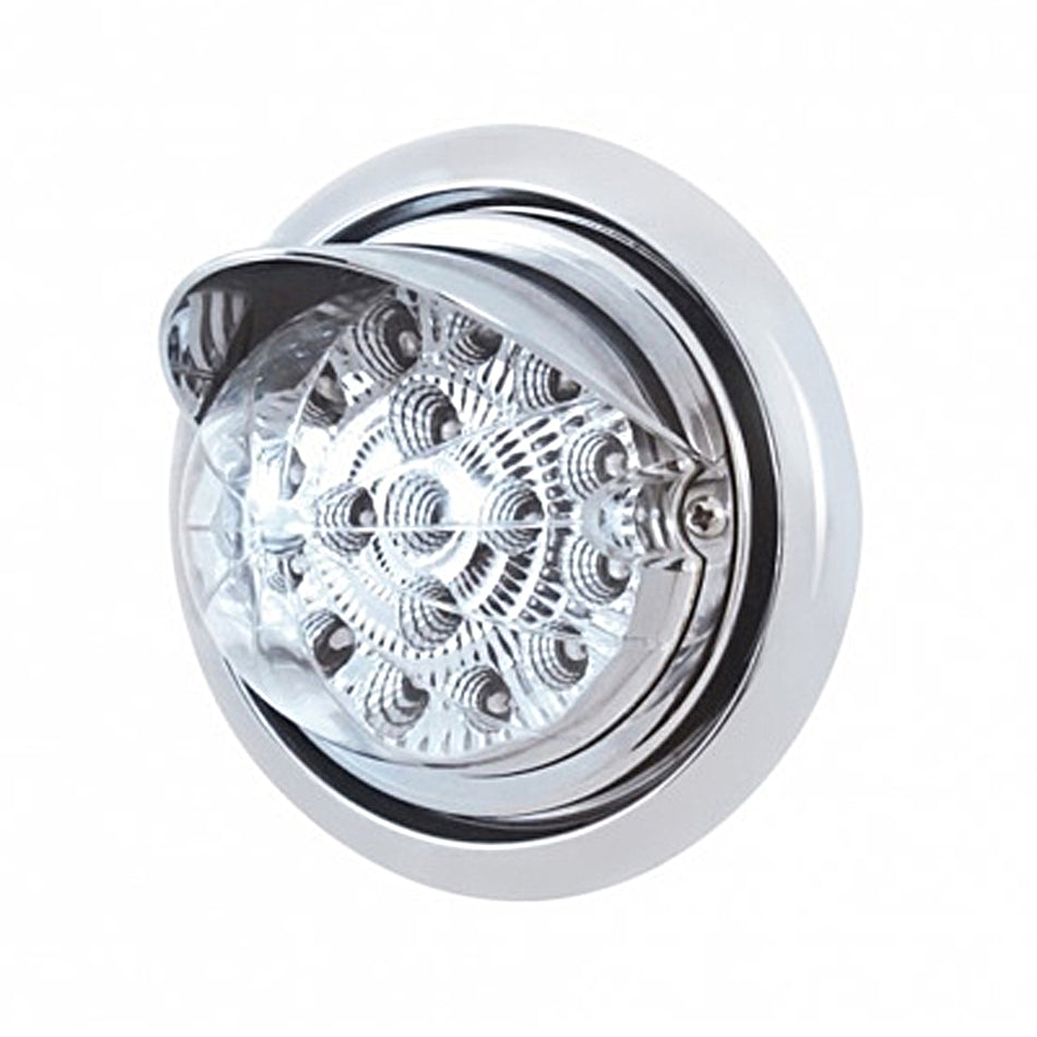 Bumper Light w 17 LED Dual Function Watermelon Light & Visor For Freightliner Columbia - Amber LEDs (Amber or Clear Lens)