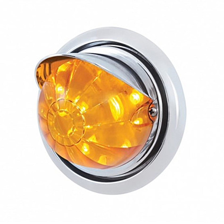Bumper Light w 17 LED Watermelon Light & Visor For Freightliner Columbia - Amber LEDs (Amber or Clear Lens)