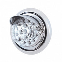 Bumper Light w 17 LED Reflector Light & Visor For Freightliner Columbia - Amber LEDs (Amber or Clear Lens)