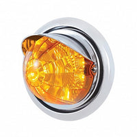 Bumper Light w 17 LED Reflector Watermelon Light & Visor For Freightliner Columbia - Amber LEDs (Amber or Clear Lens)