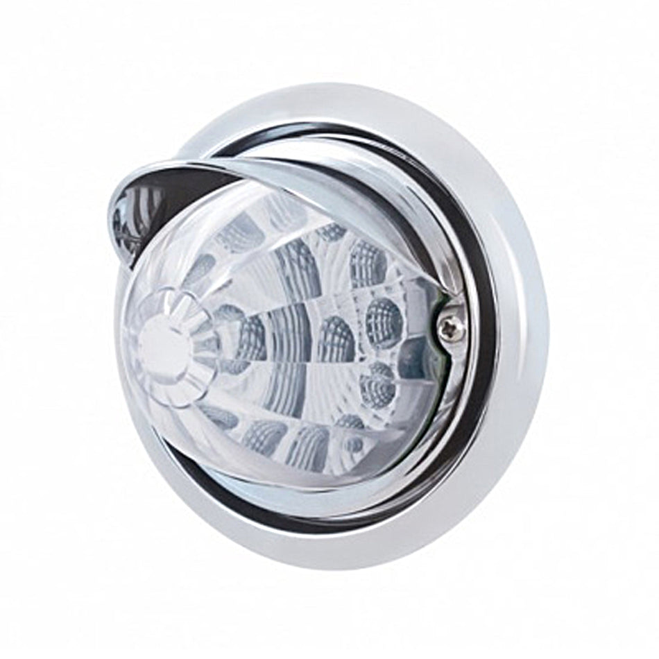 Bumper Light w 17 LED Reflector Watermelon Light & Visor For Freightliner Columbia - Amber LEDs (Amber or Clear Lens)
